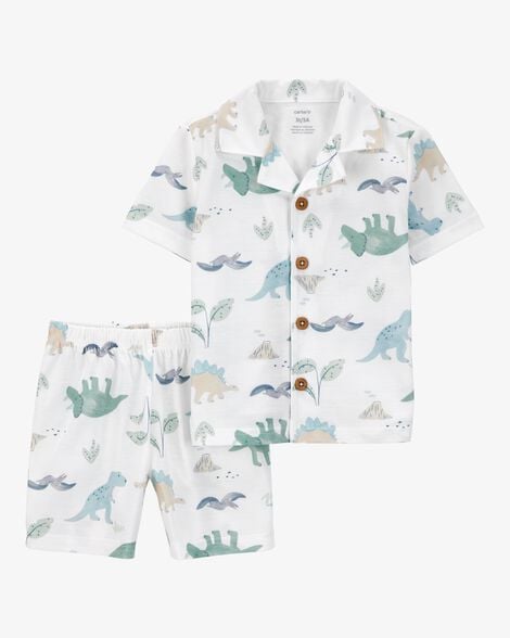 Product image 1 of Toddler Boy 2-Piece Dinosaur Coat-Style Loose Fit Pajamas