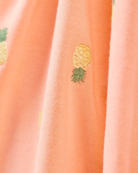 Product image 2 of Baby Girl Pineapple Print PurelySoft Bodysuit Dress - Coral