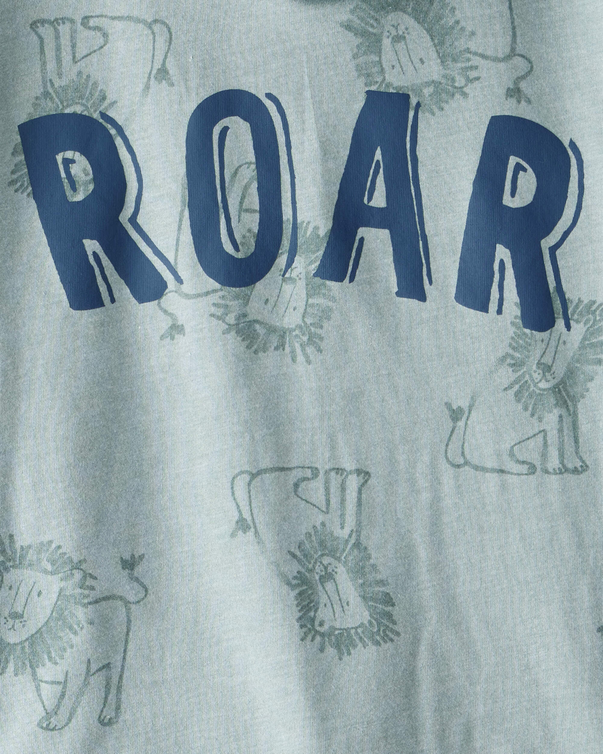 Toddler Boy 2-Piece Roar Dinosaur Hooded Tee & Jogger Pant Set - Green/Blue