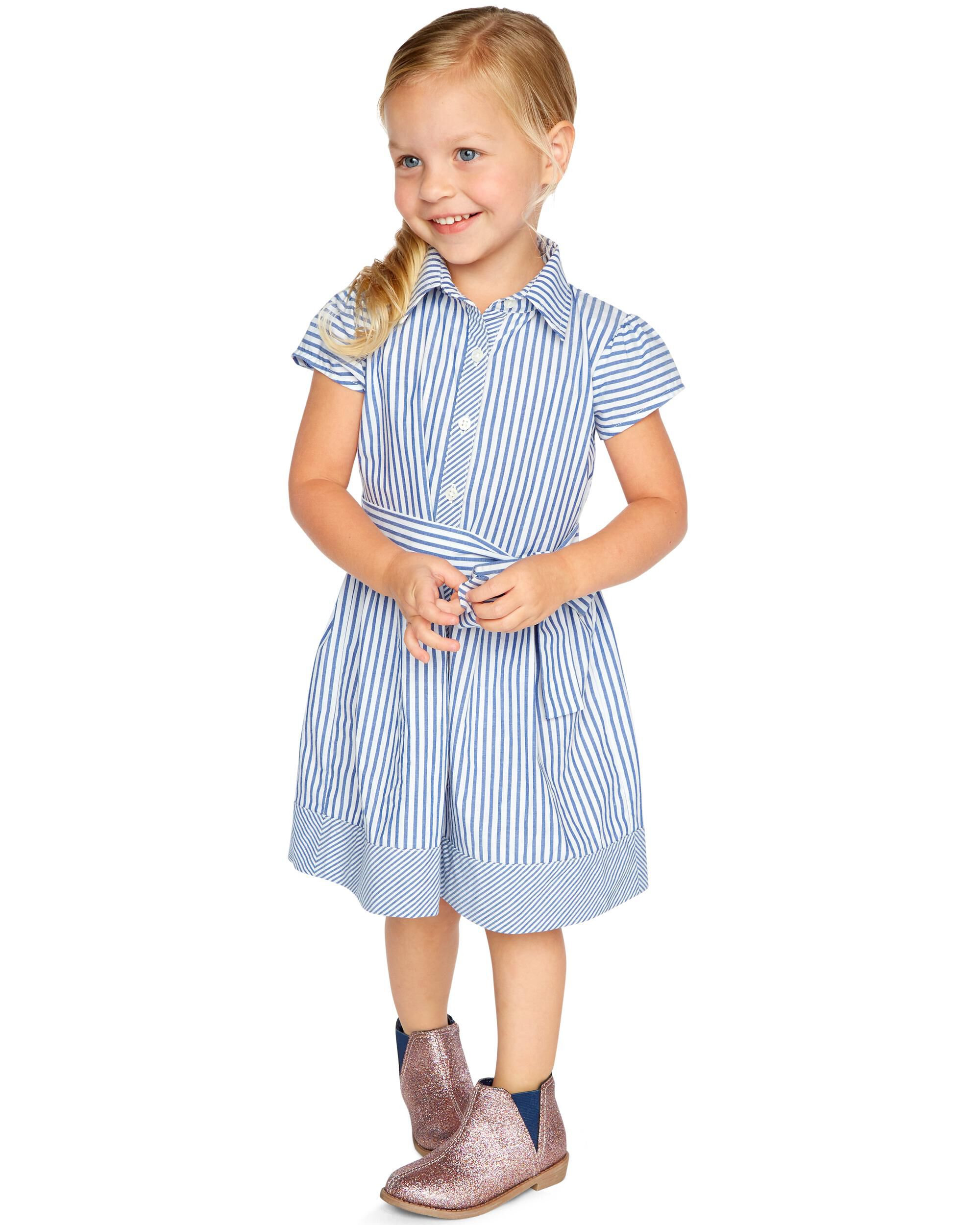 carters striped shirt dress