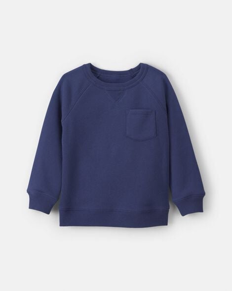 toddler boy fleece pullover sweatshirt - navy blue