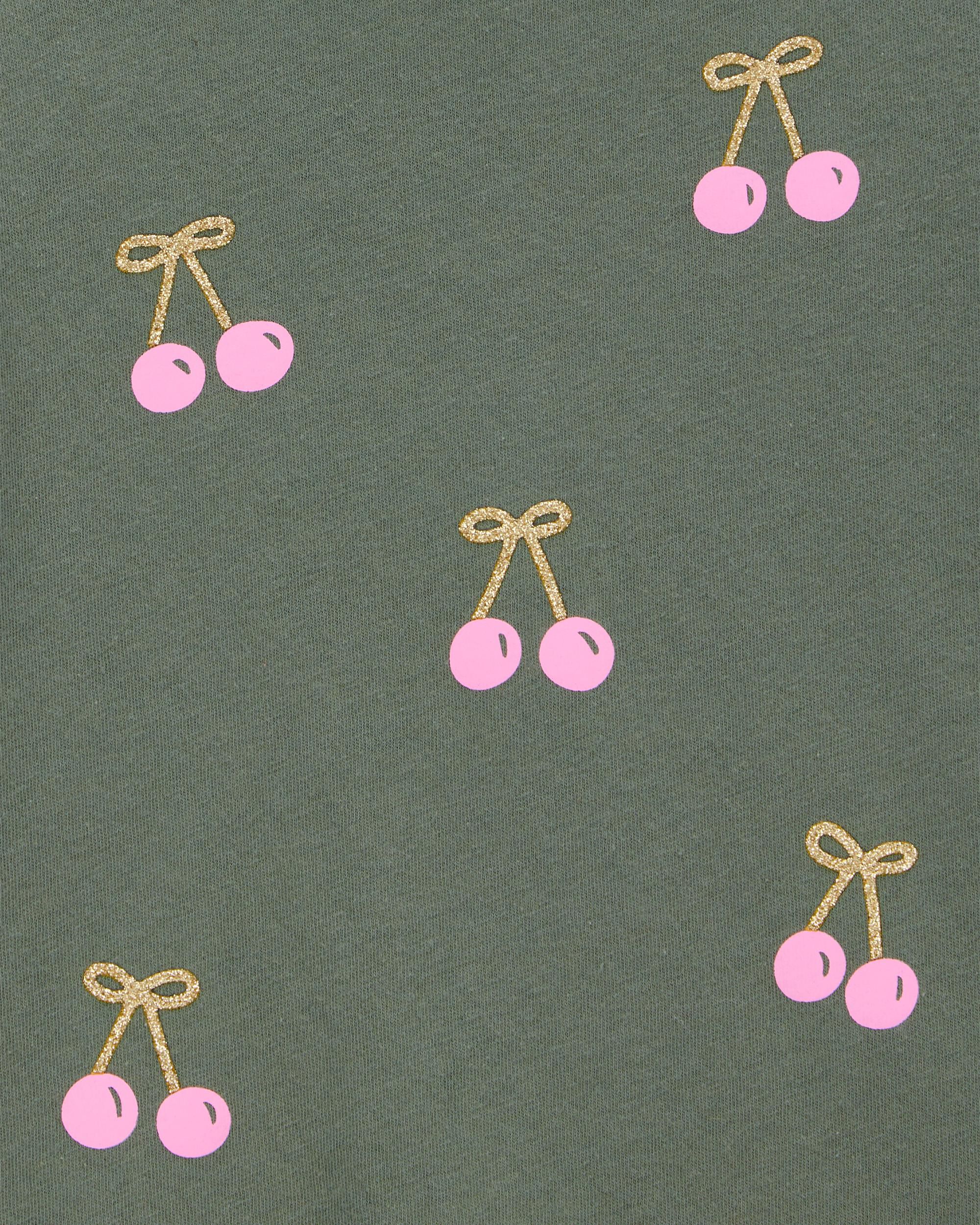 Toddler Cherry Short-Sleeve Graphic Tee - Olive