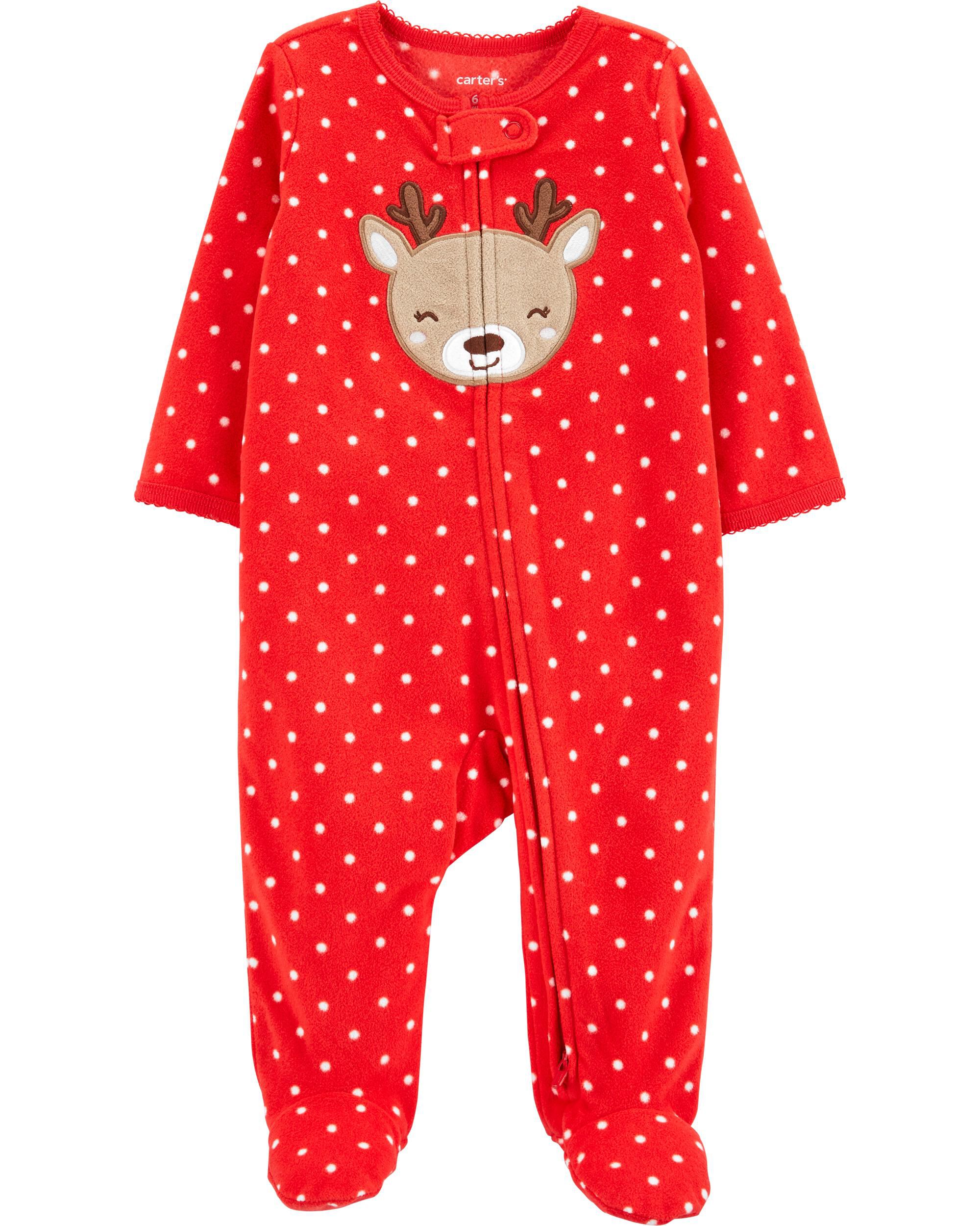 Christmas Zip-Up Fleece Sleep & Play