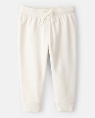 Baby Girl Fleece Pants - Cream