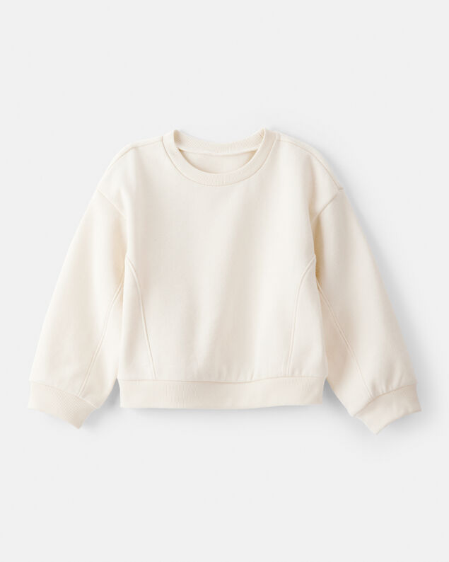 Product image 1 of Toddler Girl Long-Sleeve Pullover Sweatshirt - White