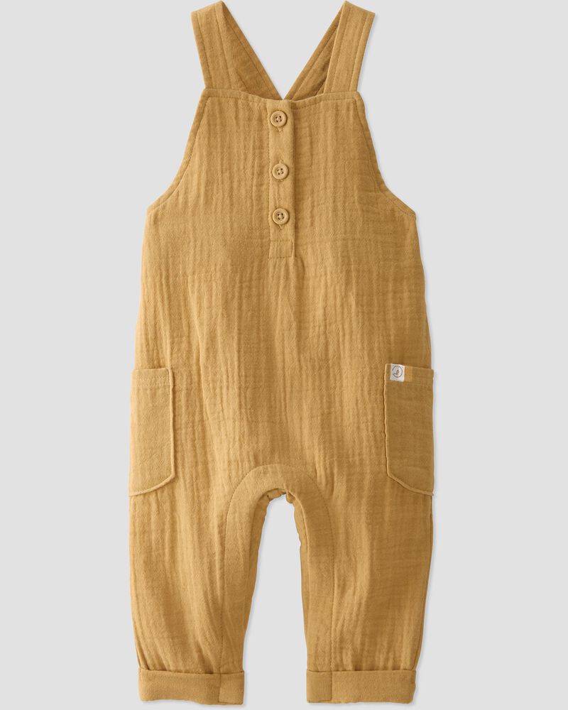 Yellow Ochre Baby Organic Cotton Gauze Overalls