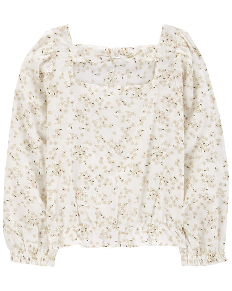  Product image 2 of Kid Floral Twill Long-Sleeve Top