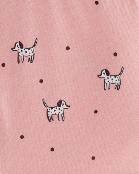 Product image 3 of Toddler Girl Dog Print Short-Sleeve Knit Dress - Pink