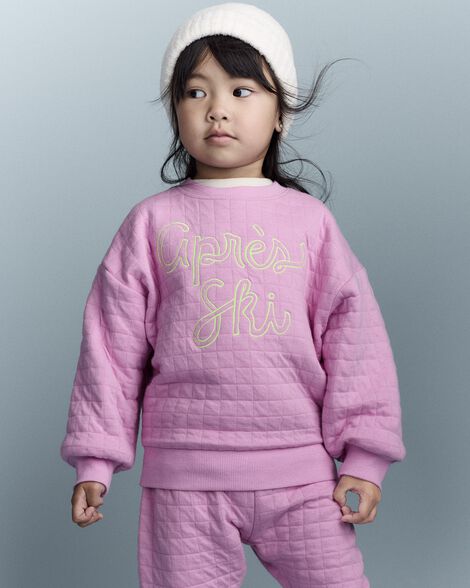 Toddler Girl Après Ski' Dolman-Sleeve Sweatshirt - Lilac