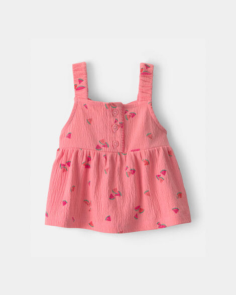 baby girl watermelon tank top - coral
