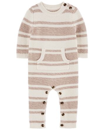 Baby Striped Sweater Knit Jumpsuit