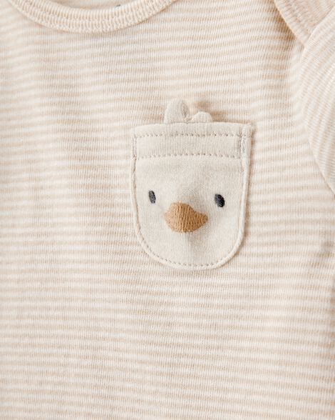  Product image 2 of Baby 4-Piece Striped Duck Outfit Set - Brown