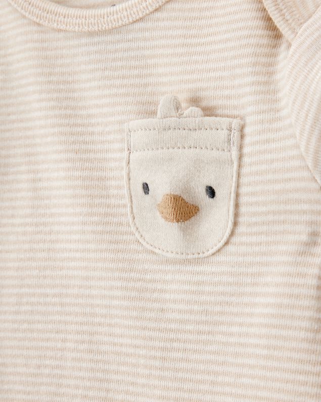 Product image 2 of Baby 4-Piece Striped Duck Outfit Set - Brown