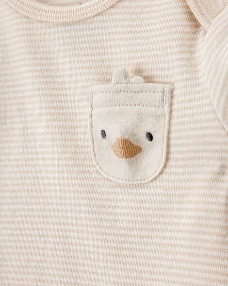 Product image 2 of Baby 4-Piece Striped Duck Outfit Set - Brown
