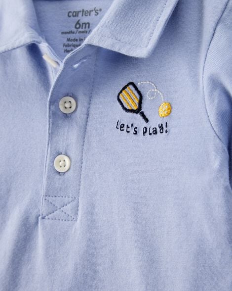 Product image 3 of Baby Pickleball Cotton Romper - Blue