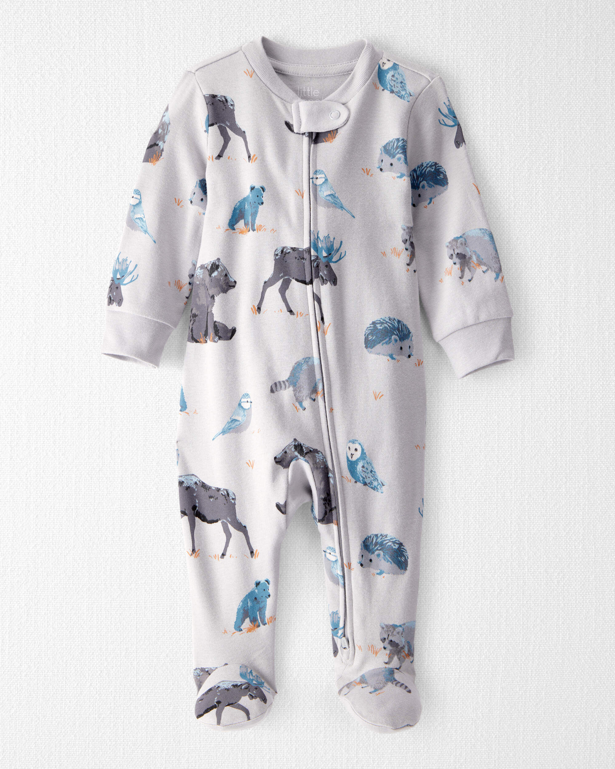 Baby Organic Cotton Sleep & Play Pajamas in Midnight Forest