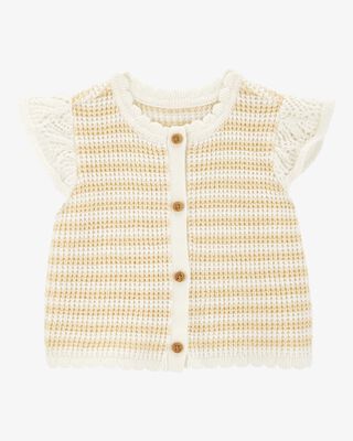 Product image 1 of Baby Flutter Sleeve Knit Top - Yellow