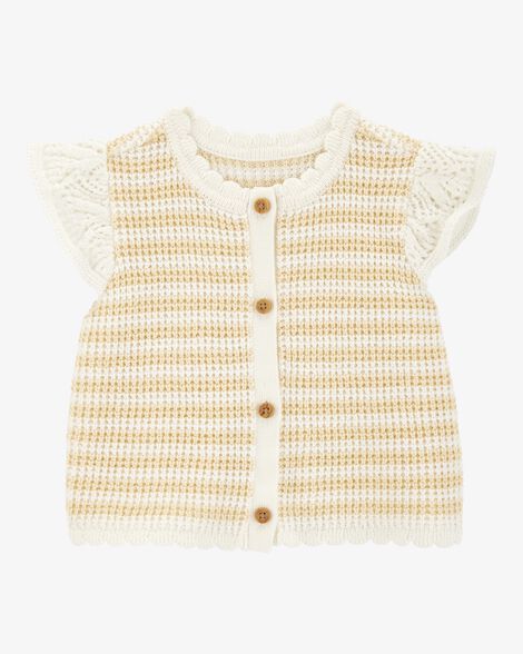  Product image 1 of Baby Flutter Sleeve Knit Top - Yellow