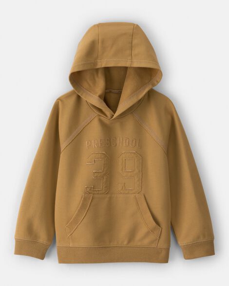 toddler boy varsity french terry hoodie - brown