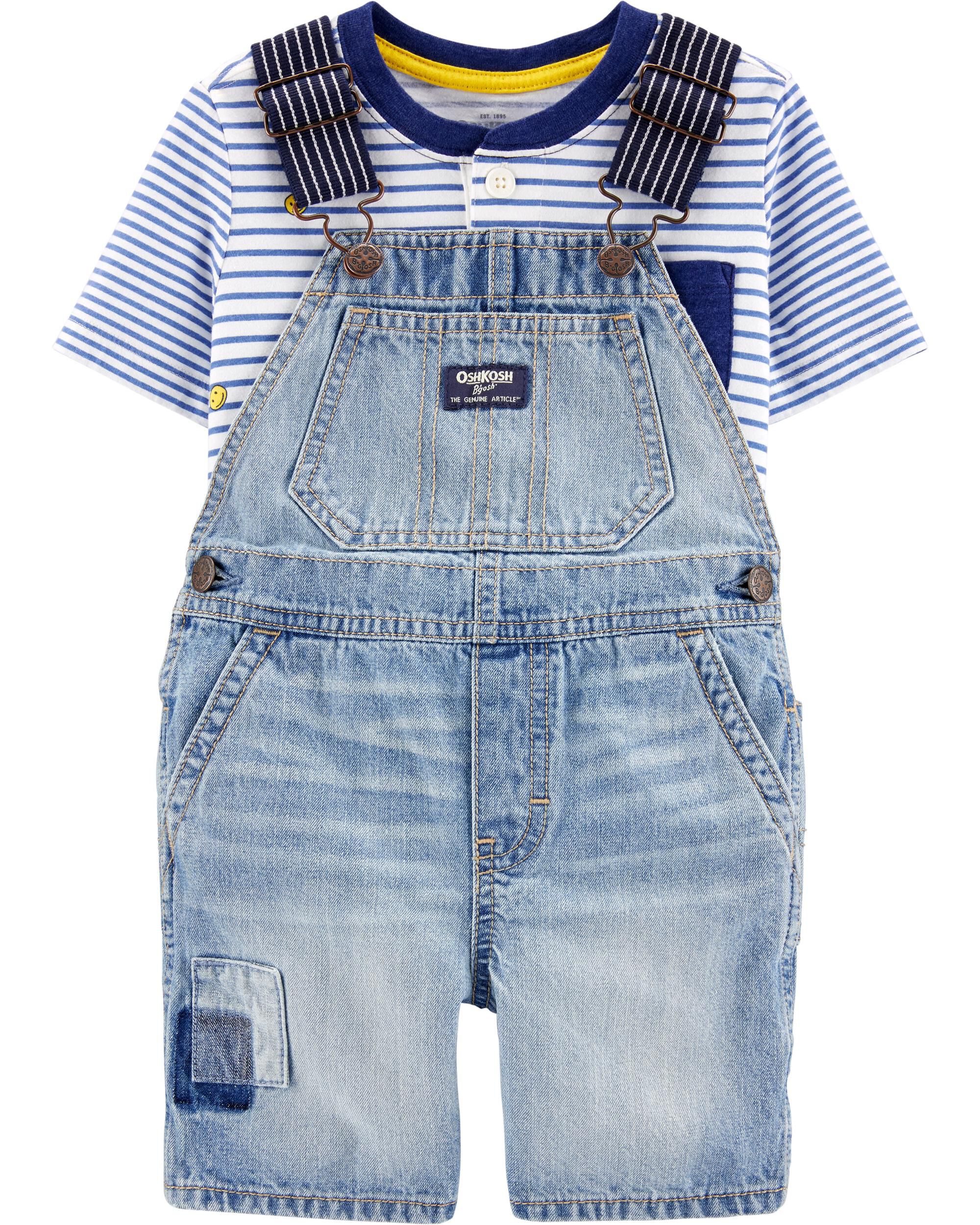 baby boy denim shortalls