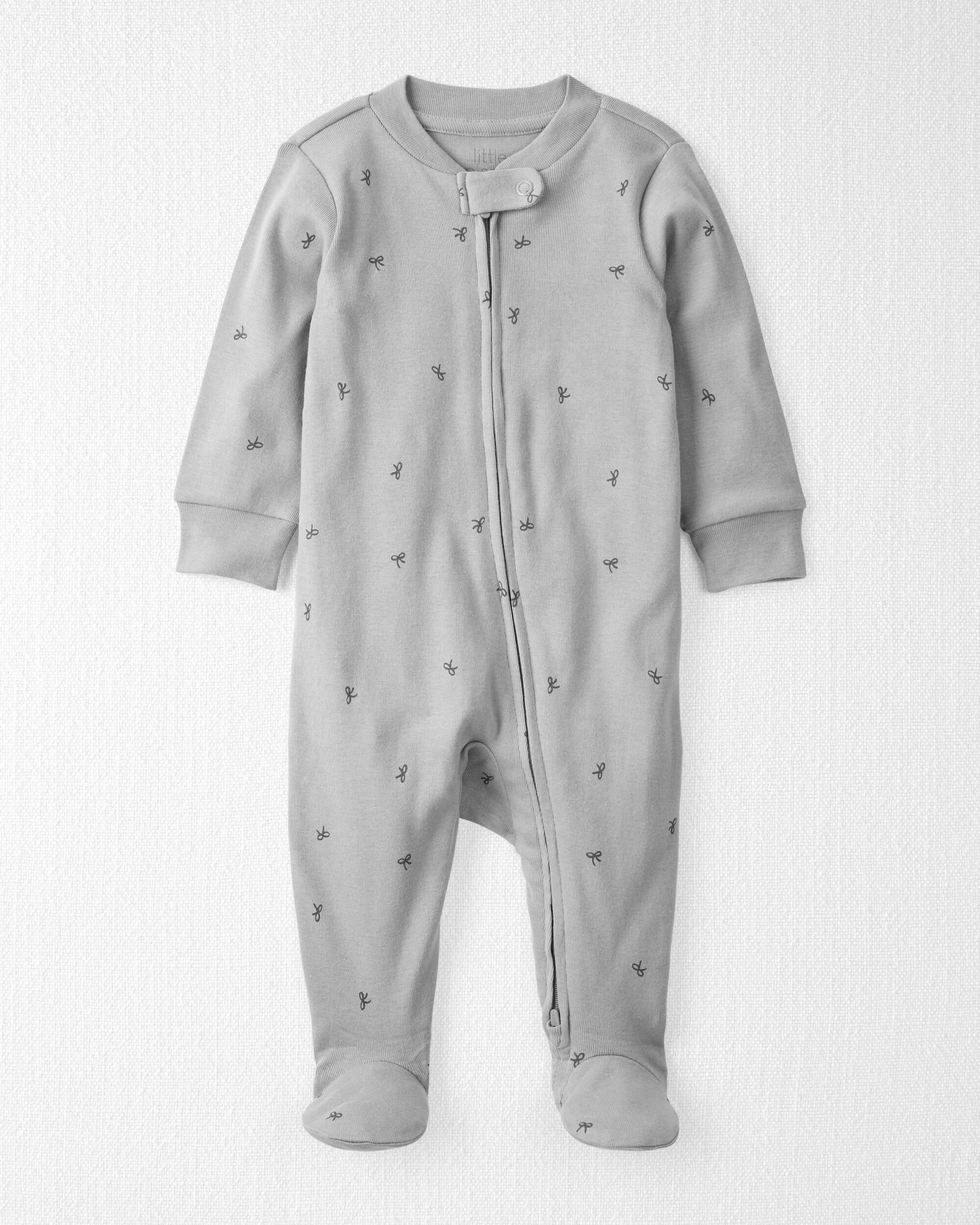Baby Organic Cotton Sleep & Play Pajamas in Bows - Little