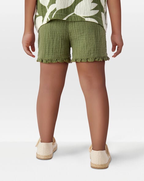  Product image 3 of Toddler Ruffle Gauze Shorts - Green