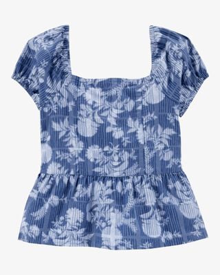 Kid Smocked Iconic Denim Dress - Blue