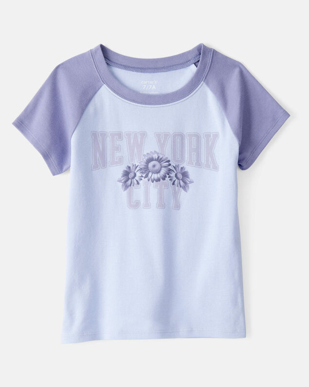 Product image 1 of Girls New York Short-Sleeve Graphic Tee - Blue