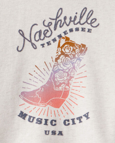 Product image 3 of Girls Nashville Western Cotton Long-Sleeve Pullover Sweatshirt - Ivory