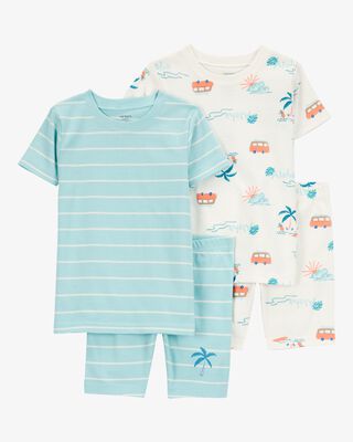 Product image 1 of Toddler Palm Tree Print Snug Fit 4-Piece Pajamas