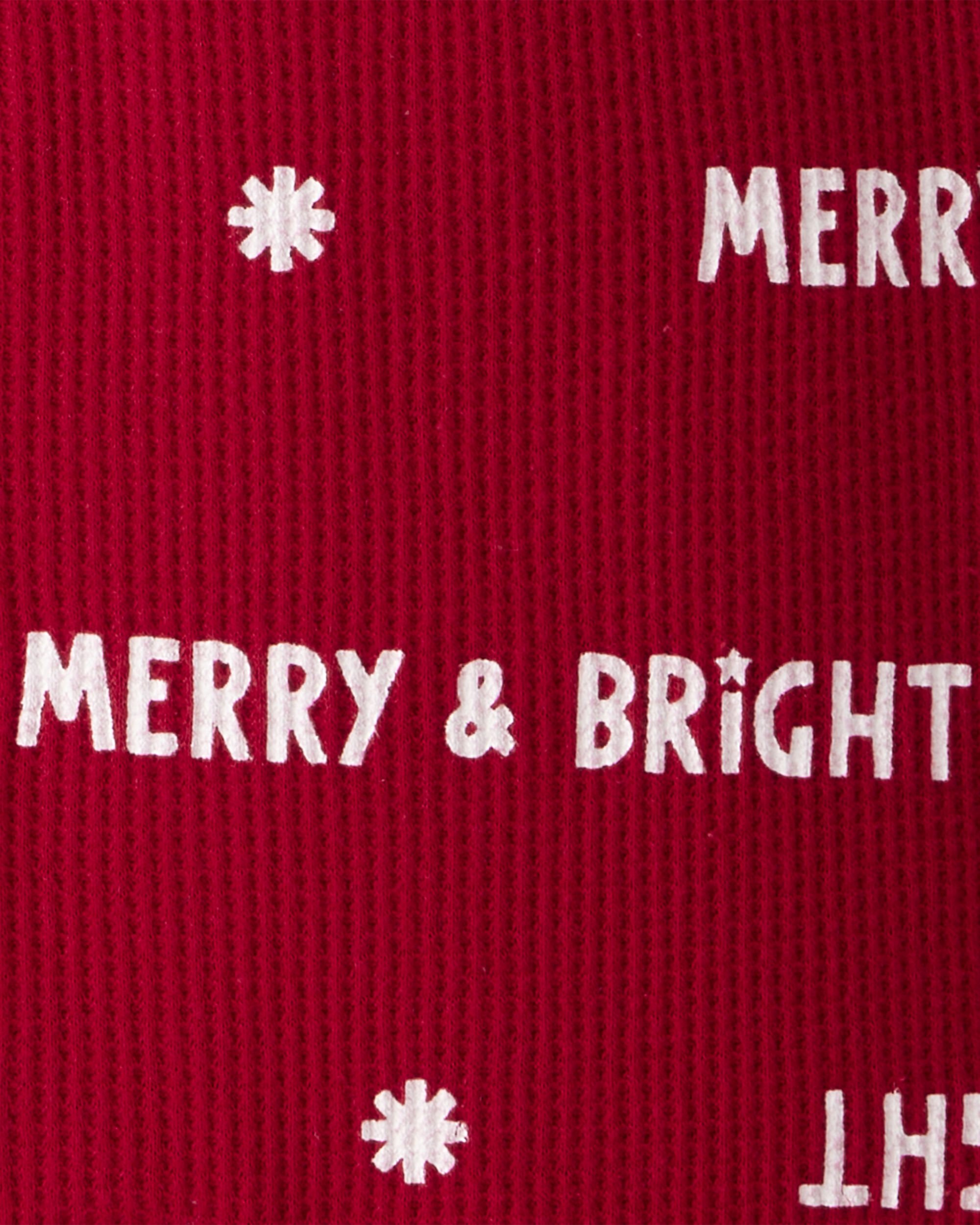 Toddler Merry & Bright Cotton Long-Sleeve Loose Fit 2-Way Zip 1-Piece Pajamas - Red
