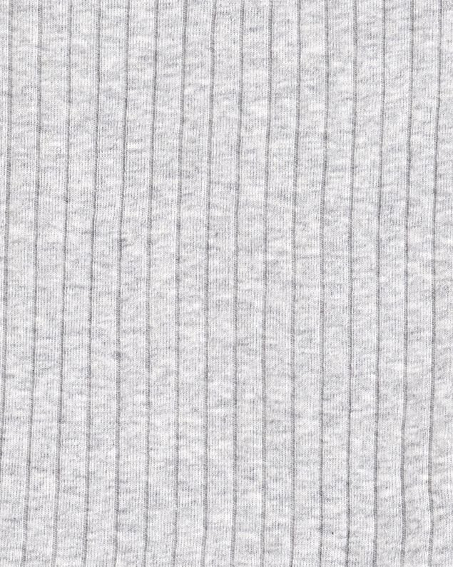 Product image 2 of Kid Solid Ribbed Cotton Blend 2-Piece Pajamas - Grey