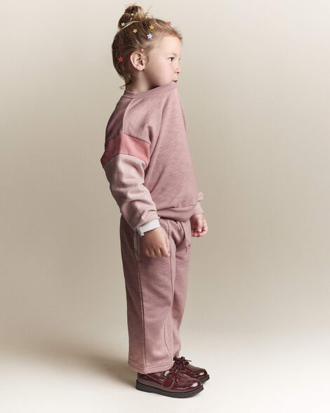 Toddler Girl Linda Wide Leg Pant - Mauve