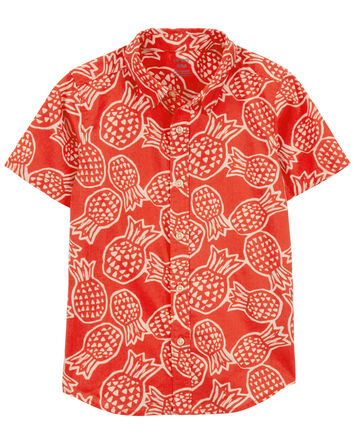 Kid Pineapple Button-Down Shirt