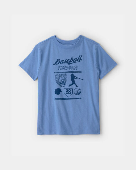 boys baseball champions graphic tee - blue