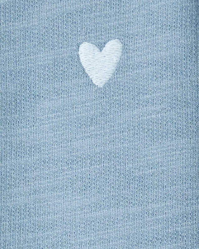 Product image 2 of Baby Girl Heart Cotton Long-Sleeve Cardigan Sweater - Blue