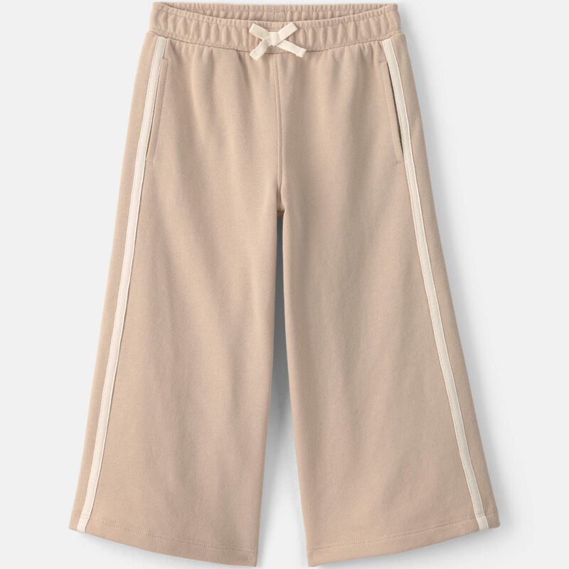 Toddler Girl French Terry Wide-Leg Pants - Tan
