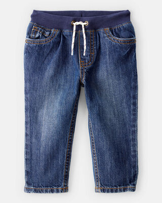 Product image 1 of Baby Pull-On Denim Pants - Blue