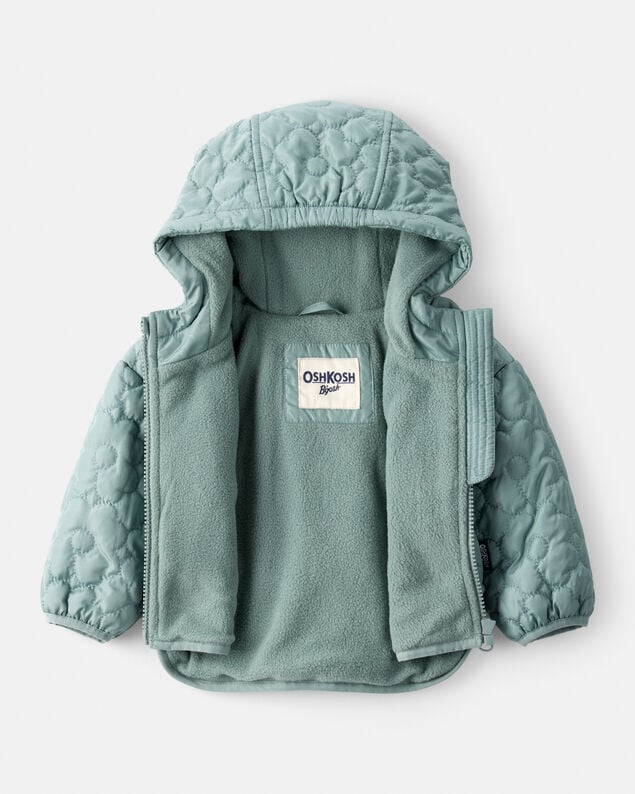 Product image 2 of Baby Girl Floral Quilted Long-Sleeve Midweight Jacket - Green
