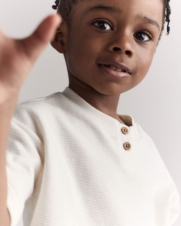Product image 2 of Toddler Boy Short-Sleeve Pocket Henley Tee - Cream