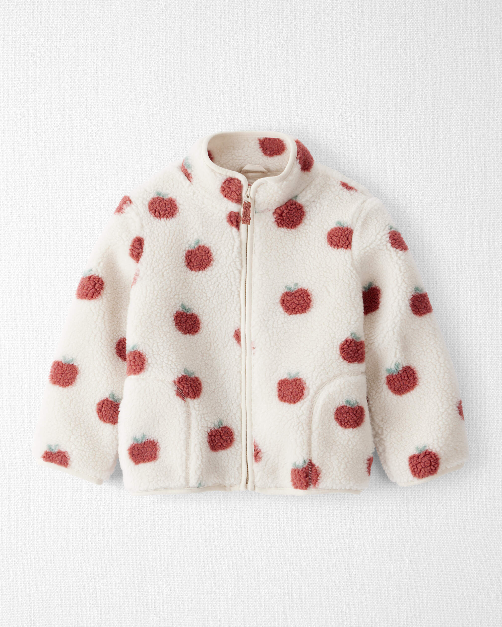 Toddler Recycled Sherpa Jacket Apple Print