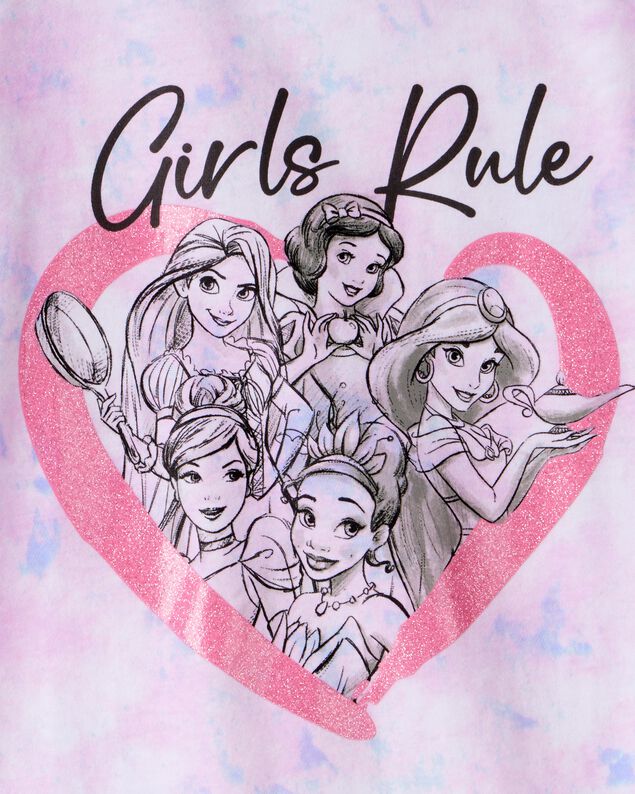 Product image 2 of Girls Disney© Princess Girls Rule Tie-Dye Short-Sleeve Graphic Tee - Purple/Pink