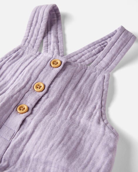  Product image 4 of Baby Organic Cotton Gauze Overalls in Lilac