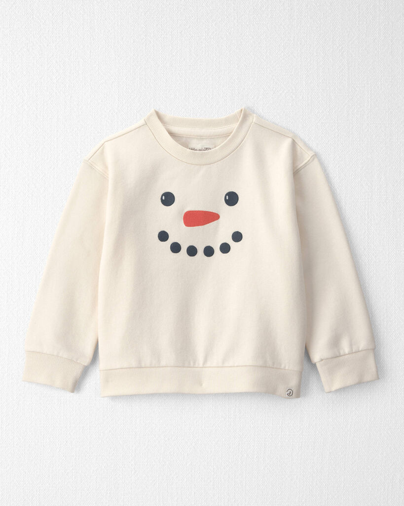 Little Planet Toddler Fleece Pullover Sweatshirt Made with Organic Cotton 2T Snowman