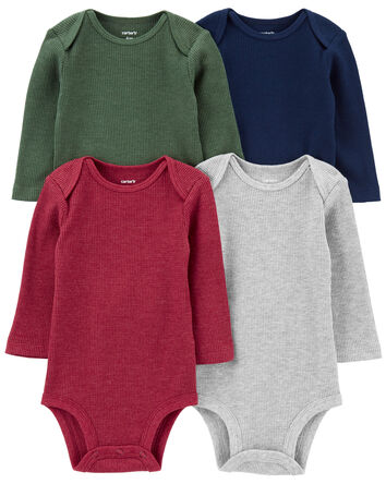 Baby 4-Pack Waffle Knit Bodysuits