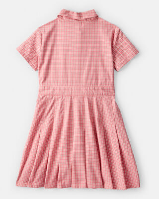 Product image 2 of Kid Plaid Button-Down Short-Sleeve Shirt Dress - Pink