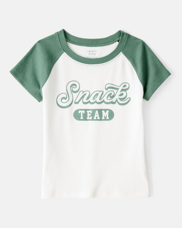 Product image 1 of Girls Snack Team Short-Sleeve Graphic Tee - Green/White