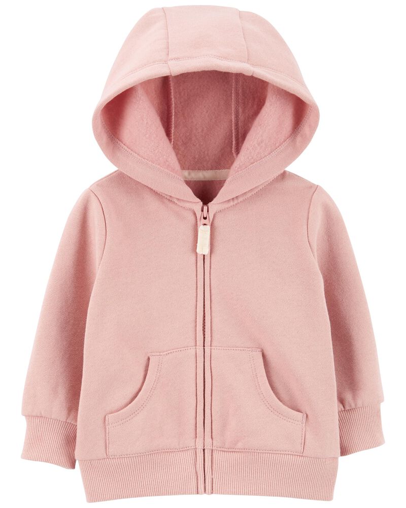 Pink Zip-Up Fleece Hoodie | carters.com