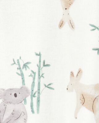 Product image 2 of Baby Kangaroo 2-Way Zip Cotton Sleep & Play Pajamas - Ivory