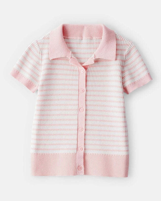 Toddler Heart-Print Knit Denim Overalls - Blue